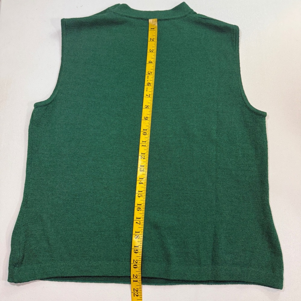 St. John Womens Shell M Green Santana Knit Sleeveless Mock Neck Career Casual - Picture 11 of 11
